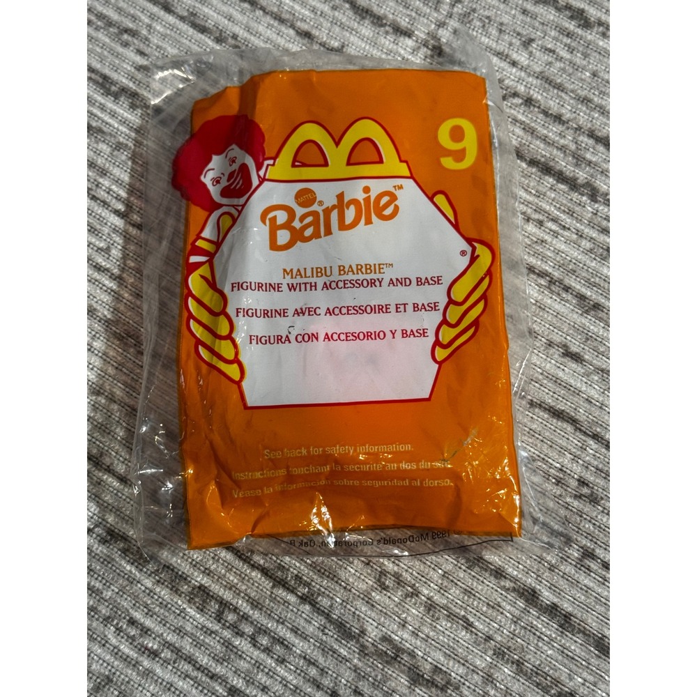 Vintage 1999 McDonalds Happy Meal Toy Malibu Barbie Figurine #9 Sealed NIP